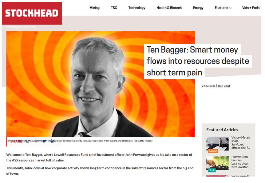 Ten Bagger: Smart money flows into resources despite short term pain